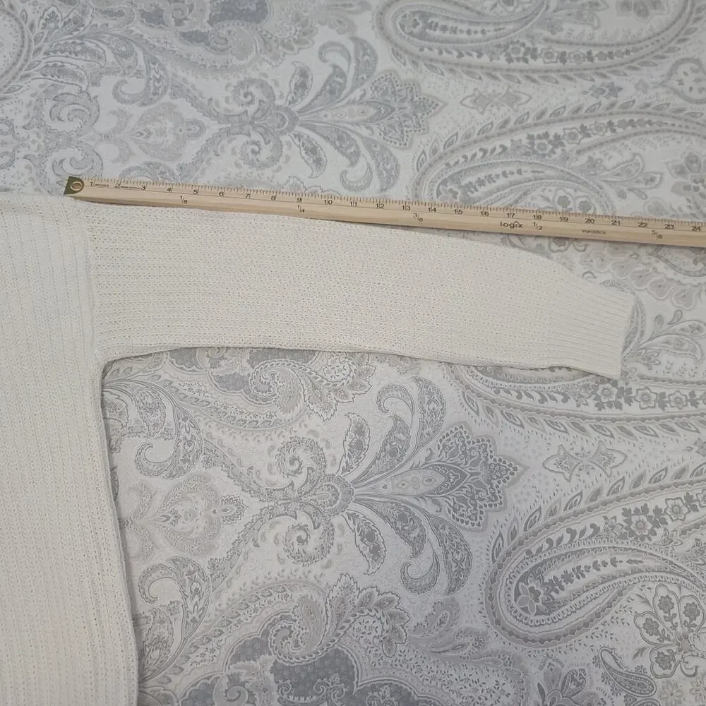 JW Style Cable knit Preppy ladies oversized sweater white&black Size Med Coastal - Picture 6 of 11